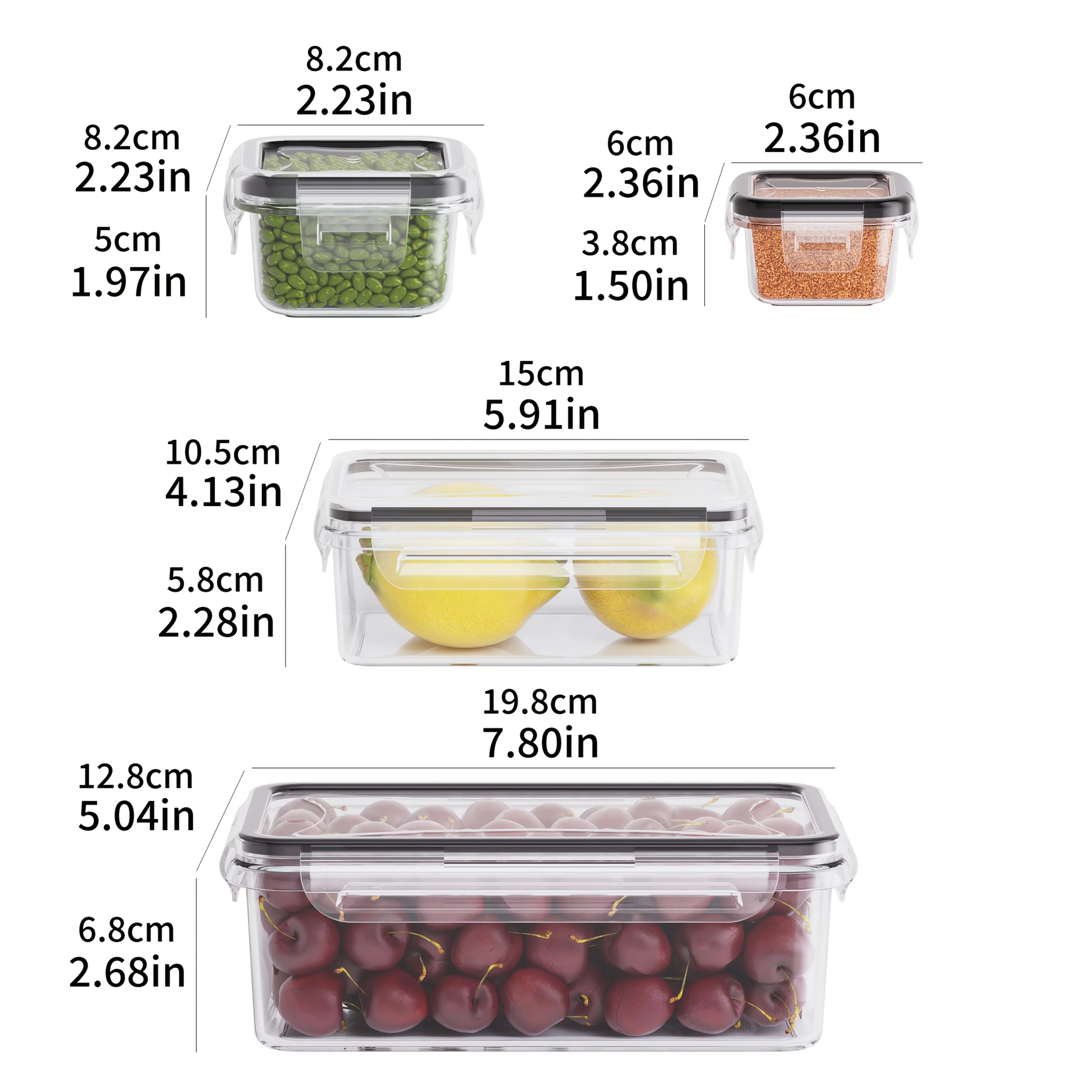 Ensemble de récipients de stockage des aliments de cuisine transparents – Coffre-fort pour micro-ondes, boîte à déjeuner en plastique multifonctionnelle avec couvercle + 24 étiquettes de tableau noir