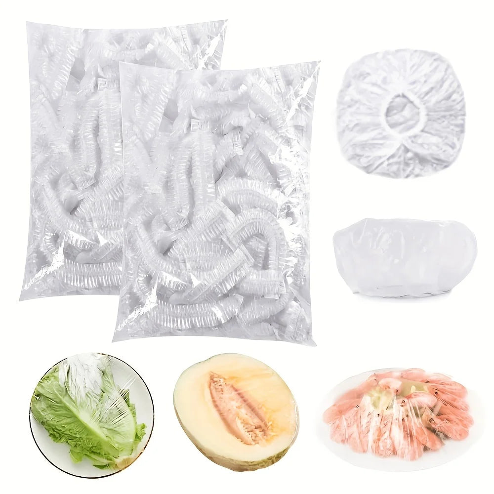 100 pièces réutilisable alimentaire Film alimentaire couvre fruits légumes stockage emballage alimentaire sac de stockage pique-niques et BBQ cuisine sac d'économie de nourriture