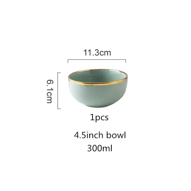 Assiettes en céramique vert clair, ensemble de vaisselle pour Steak, bol Ins, plats à dîner, vaisselle en porcelaine pour hôtel familial